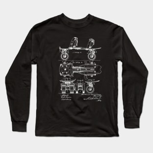 Roller Skate Vintage Patent Drawing Long Sleeve T-Shirt